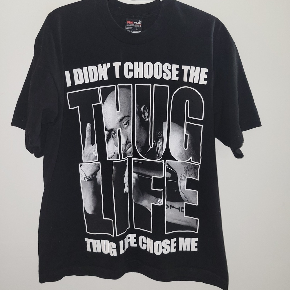 Y2K Pro Tag Heavy Wear‎ Tupac Thug Life T-Shirt Men's Size Large